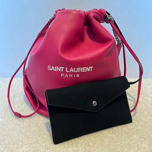 Saint Laurent Teddy Bucket Bag Pink - Picture 3 of 14